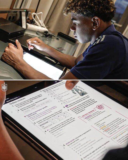 九游体育-西班牙小孩哥不忘学业，亚马尔边写作业边踢欧洲杯